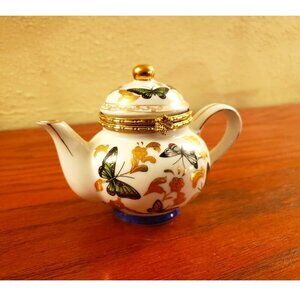 Butterfly Teapot Trinket Box Jewelry Holder Formalities by Baum Bros Vintage
